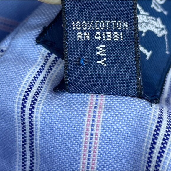 Ralph Lauren Men's Light Blue Striped Classic Fit Button-Down Shirt Sz XXL - Picture 6 of 7